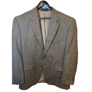 Men's Lauren by Ralph Lauren Blazer size 46L Brown Black Green Navy Houndstooth